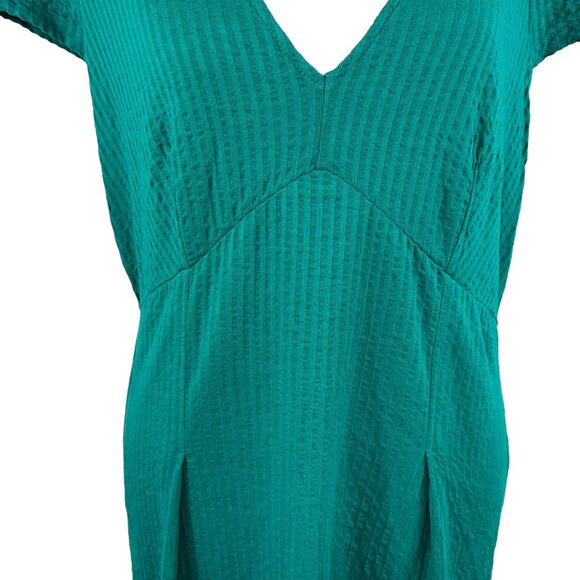 Like new BODEN Seersucker Jersey Tea Dress in Bright Emerald Size 8R - Picture 10 of 12